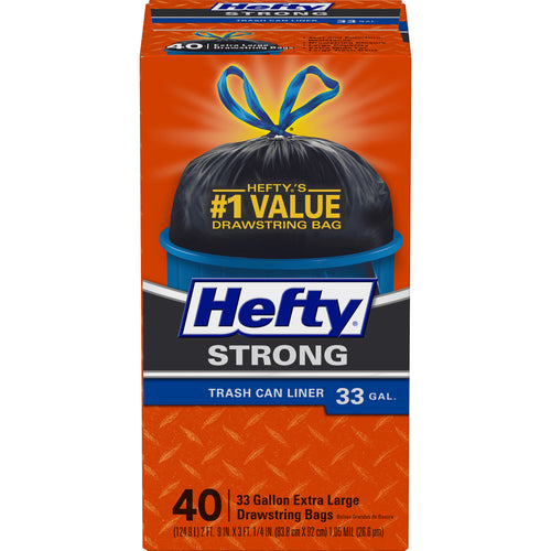 Strong Trash Can Liner 33 Gallon Extra Large Drawstring Bags 40 ct Box