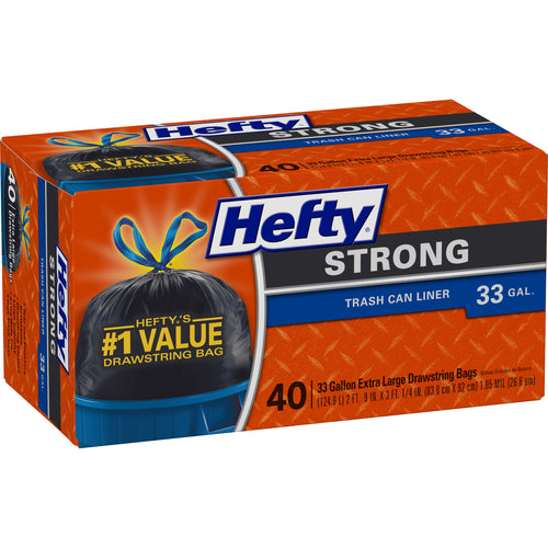 Strong Trash Can Liner 33 Gallon Extra Large Drawstring Bags 40 ct Box